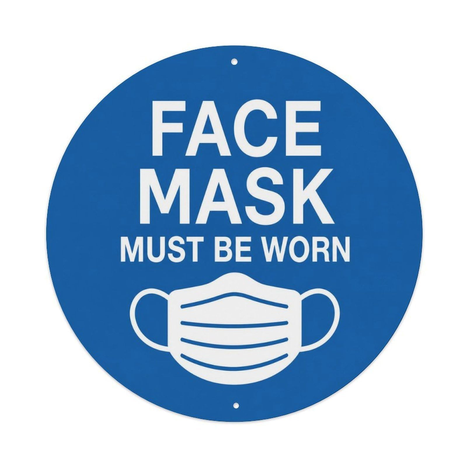 Olyhtr 8X8inch Classic Style British Access Notice Mask Must Worn Screenprint Style Metal Tin Sign