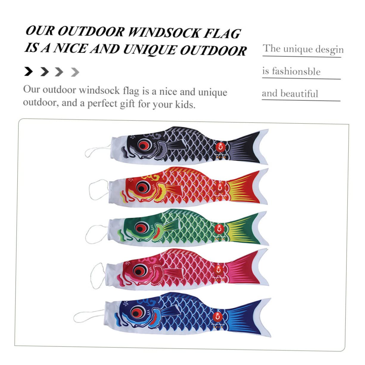 GALPADA 12 Stck. Teiliges Karpfen Windsack Japanische Gartendeko Hängend Outdoor Windfahne Robust Bunte Koi Fisch Windrichtung Flagge Für Garten Terrasse Party Zufällige