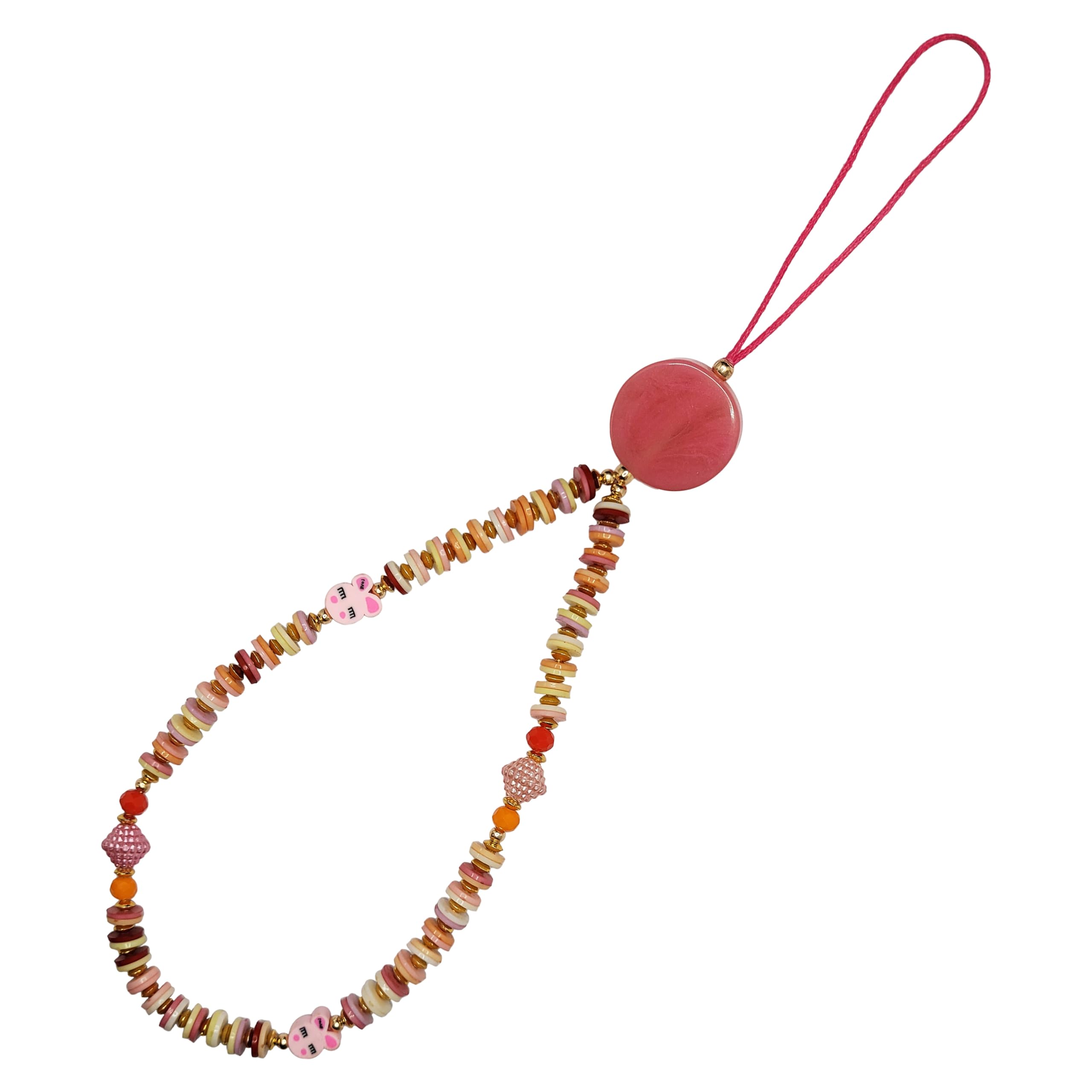 INDIKONB Beaded Phone Charm - Stylish Aesthetic Mobile Accessories with Multicoloured Beads for Girls | Handcrafted Mobile Keychain and Hand Holder-image-6