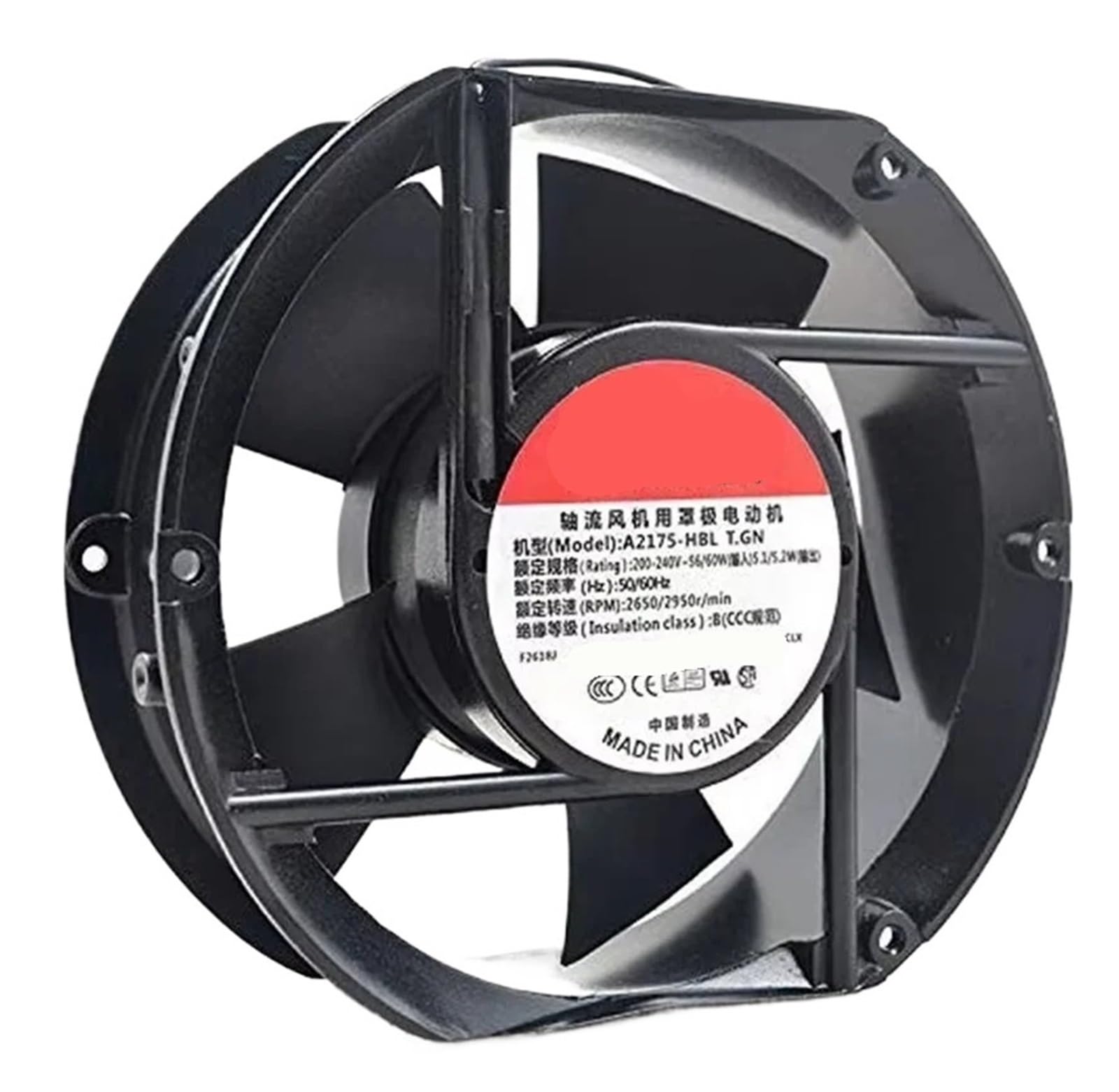 YMUGUEGH A2175-HBL AC 220V 0.11A 172x152x51mm 2-Wire Cooling Fan