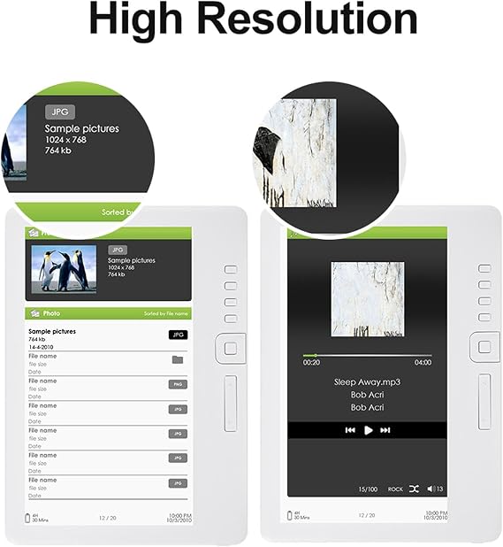 CCYLEZ E Reader 7 Inch Portable TFT LCD, 16:9 Screen E Book Reader with Screen Protector Protective Case Earphones (16G)