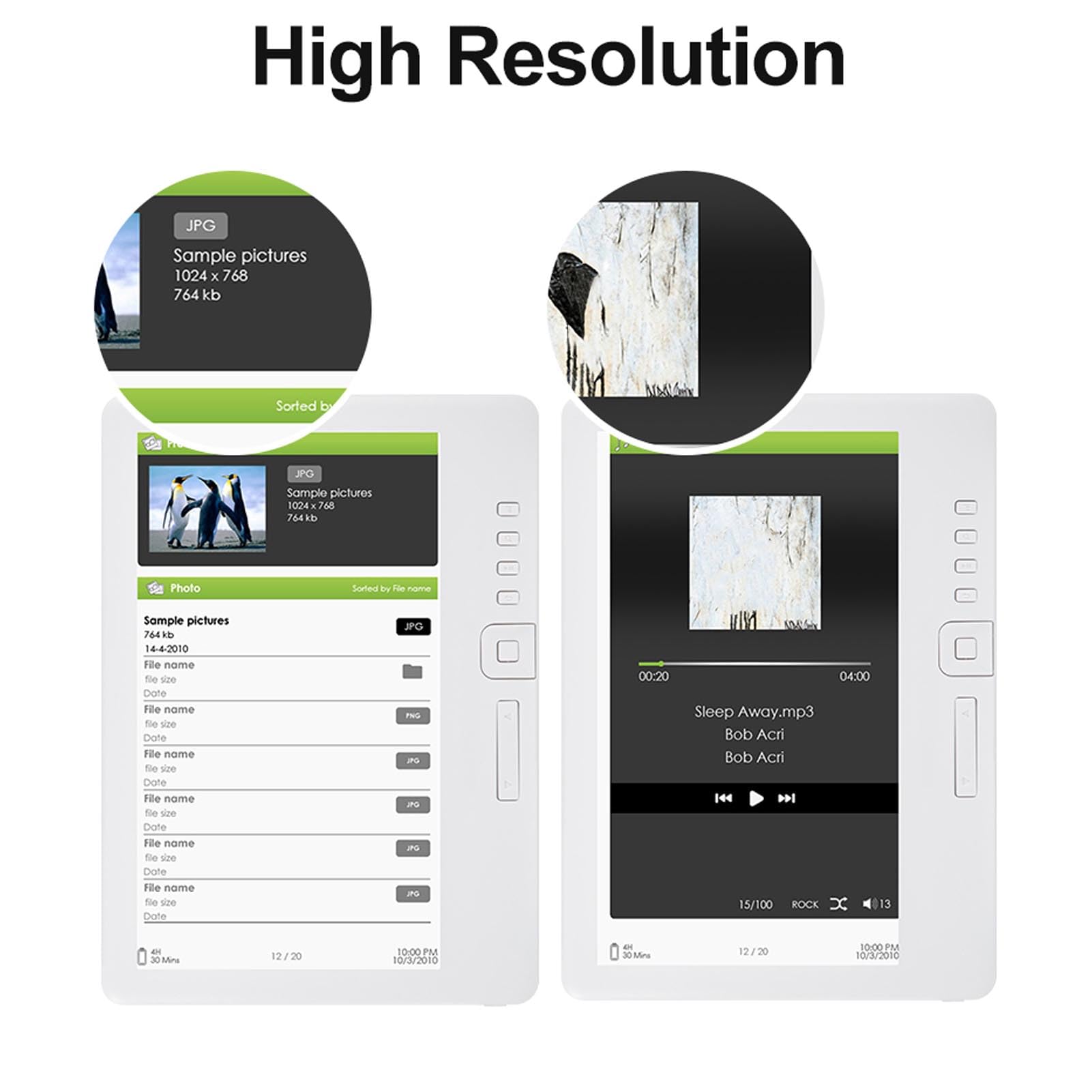Lector Electrónico de 7 Pulgadas, Lector de Libros Electrónicos Portátil con Tamaño de Fuente y Brillo de Pantalla Ajustables, Pantalla LCD TFT Plana para Leer Libros, Música y (8G)
