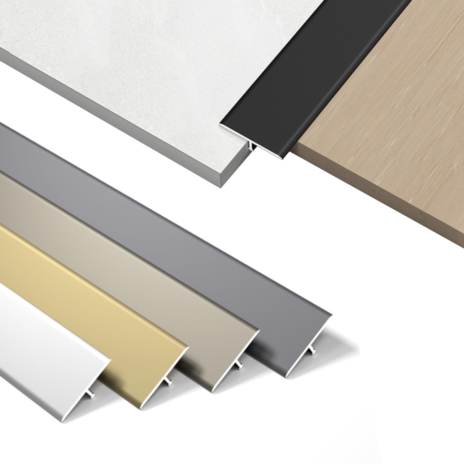 Tira De Borde De Umbral, Tira De Umbral, Perfil De Transición De Aluminio Anodizado, Cubrecantos Embellecedor, Perfil De Transición De 0.9 M para Suelos, Aluminio Tira De Umbral De Transición(Blanco,9