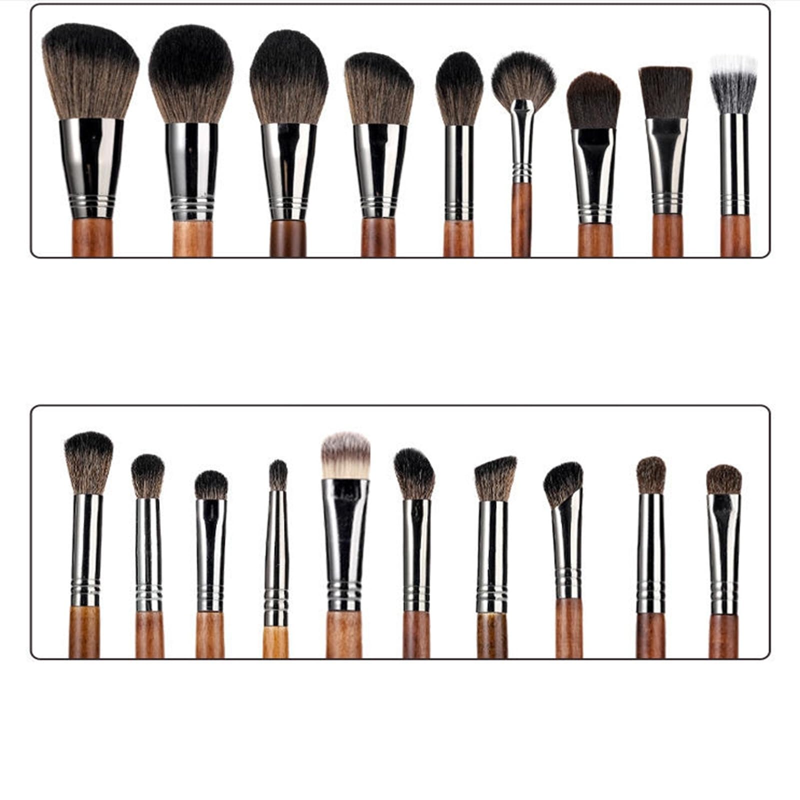 Make-up Pinsel Set 30 abgewinkelte Konturpinsel for Make-up, superweich Professional(Braun)