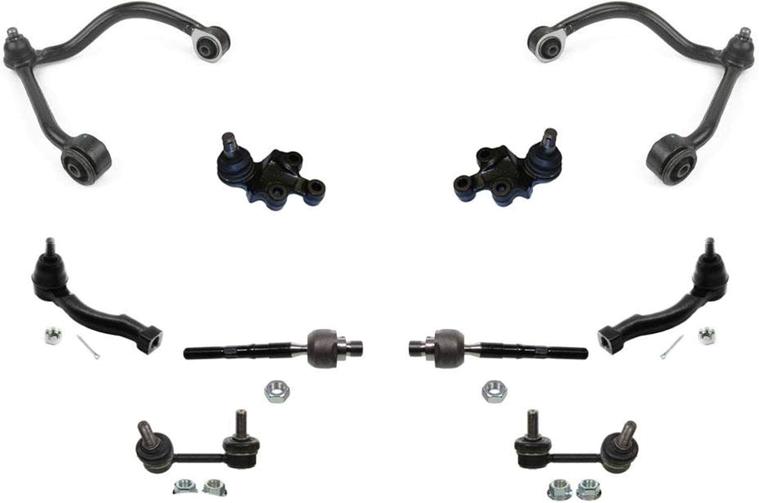 Upper Control Arms W/Ball Joint + Tie Rods 10 Pcs Kit for Kia Sorento 05-06