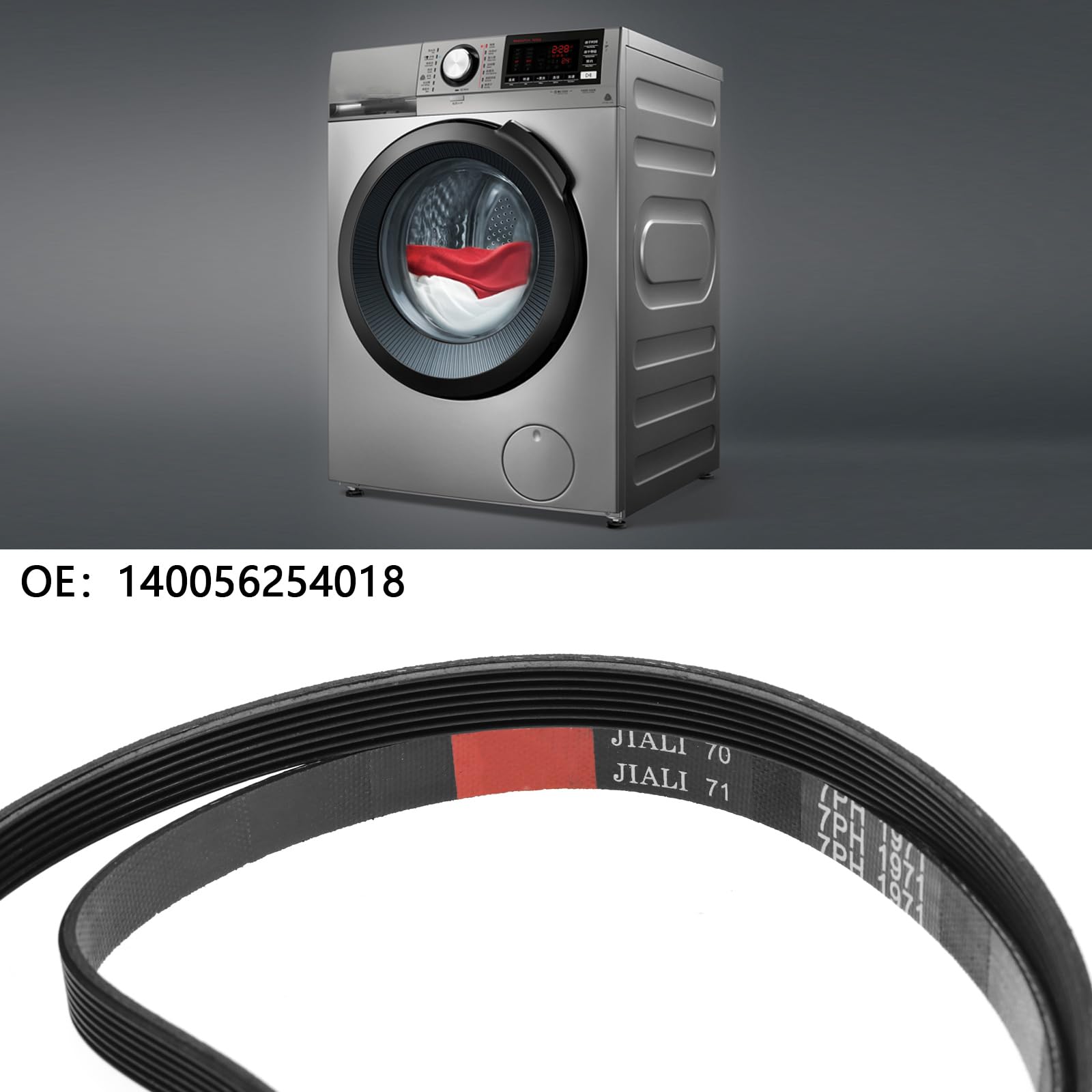 EMSea 7PH1971 Reemplazo de Correa para Secadora 140056254018 Compatible con AEG Electrolux 7PH1971 Secadoras Correas de Tambor de Goma 1971 Mm