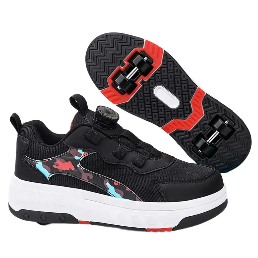 Scarpe con Rotelle Bambino Bambina Sportive Scarpe da Skateboard Rotelle a Scomparsa Skateboard Sneakers Scarpe da Ginnastica da Pattini per Donna Uomo