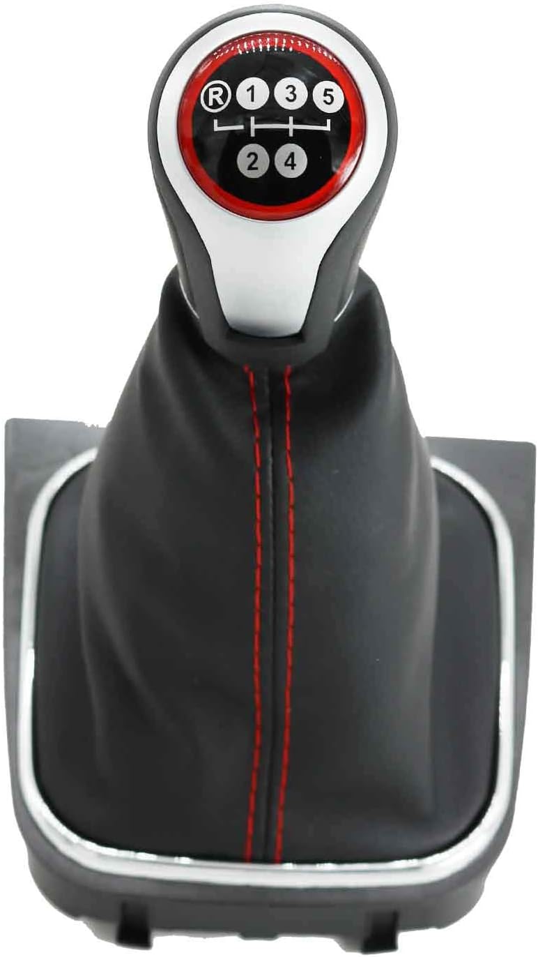 for VW Jetta 6 A6 MK6 GLI 5C6 2011 2012 2013 2014 Car-Stying 5 Speed Car Gear Stick Level Shift Knob with Leather Boot
