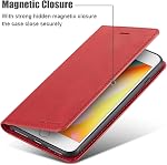 QLTYPRI Wallet Case for iPhone SE 2022 5G/iPhone SE 2020/iPhone 8/iPhone 7, Premium PU Leather Cover TPU Bumper with Card Holder Magnetic Closure Shockproof Flip Case for iPhone 7/8/SE2/SE3-Red