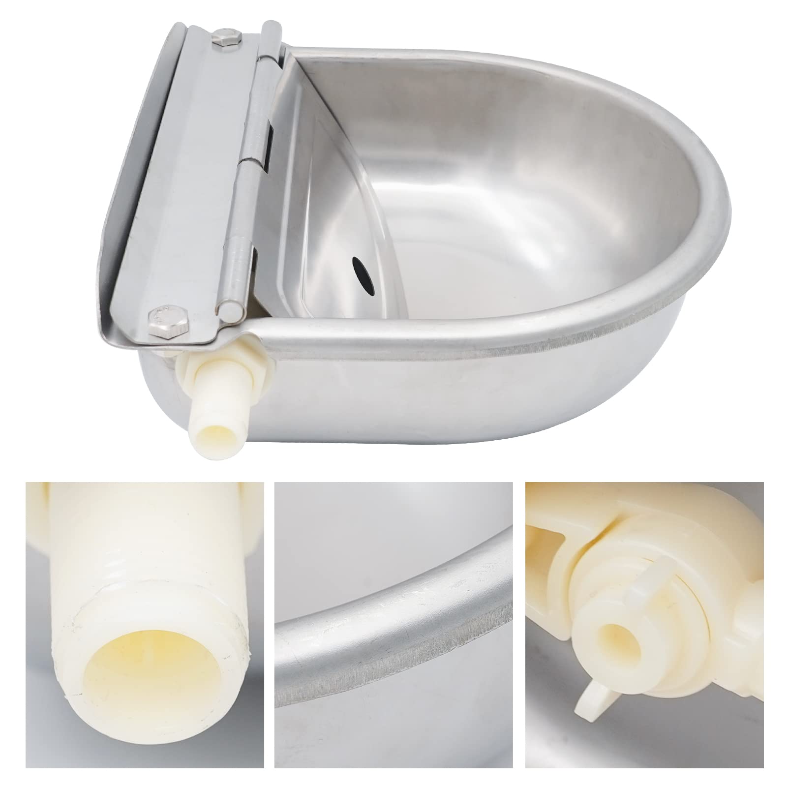 Abreuvoir Automatique pour Chevaux, Abreuvoir pour Bétail en Acier Inoxydable, Abreuvoir pour Vache avec 2 Flotteurs pour Chevaux, Bovins, Moutons, Cochons, Alpagas et Chiens