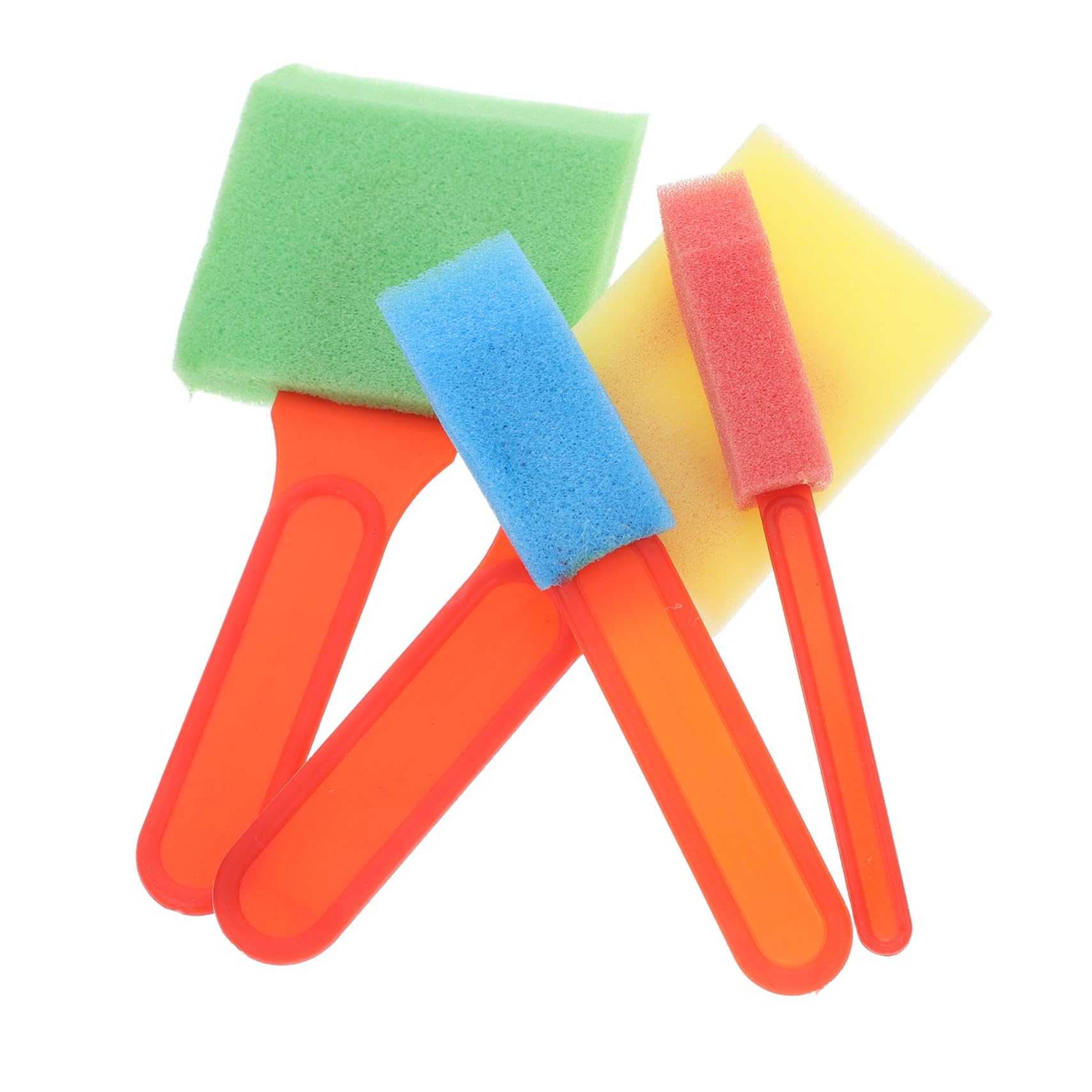 HOMSFOU Foam Paint Brushes Set 4 Pieces Boys and Girls Painting Tools Sponge Brushes for Boys and Girls Art