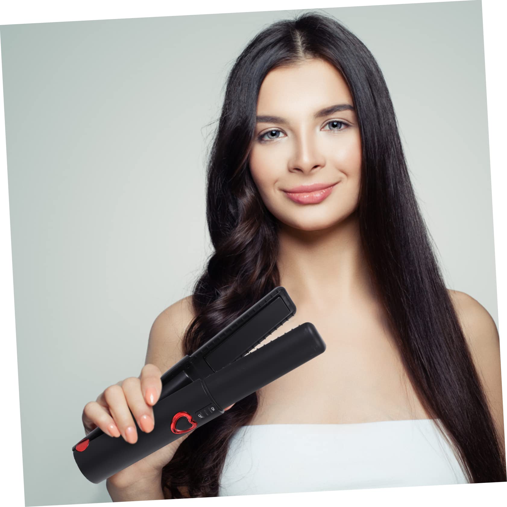 PartyKindom USB Portable Hair Curling Iron Cordless Curler Straightener for Travel Fast Heating Lightweight Design for Home The Go Styling