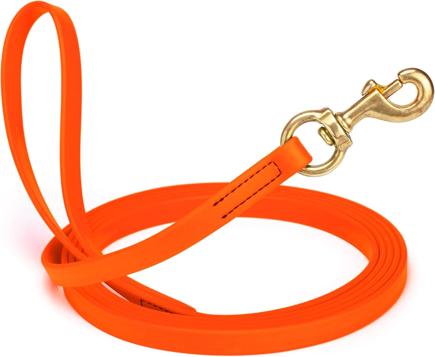 Viper Biothane K9 Working Dog Leash Waterproof Lead for Tracking Training Schutzhund Odor-Proof Long Line with Solid Brass Snap for Puppy Medium and Large Dogs, 20ft Hunter Orange