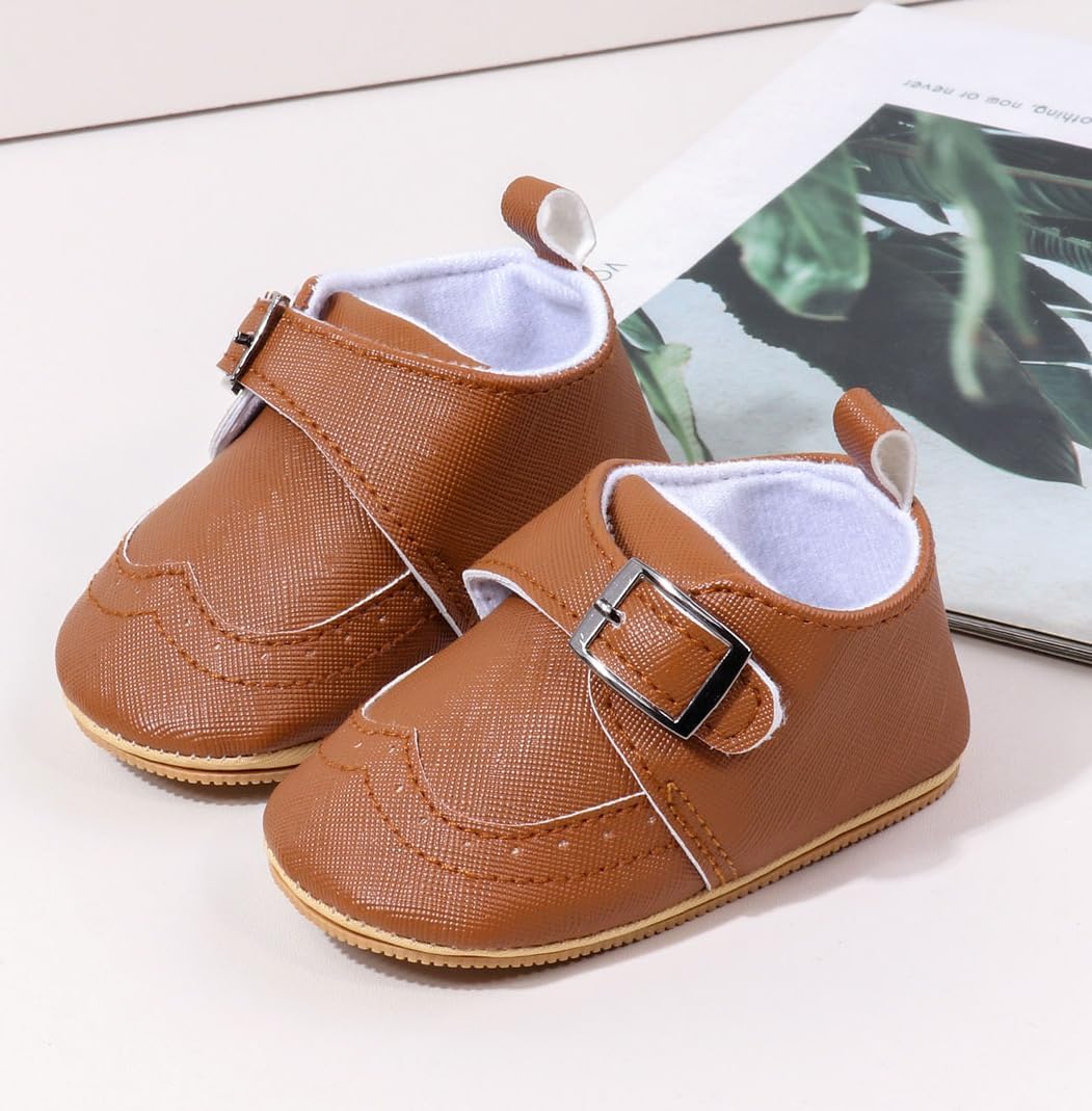 Infant Boys and Girls Oxford Shoes PU Leather Loafers Dress Shoes are Suitable for Crawling, Wedding Dress, Birthday Parties and Any Occasion 12-18 Months Toddler 45-brown image 7 of 9 B0DYNXTSYH