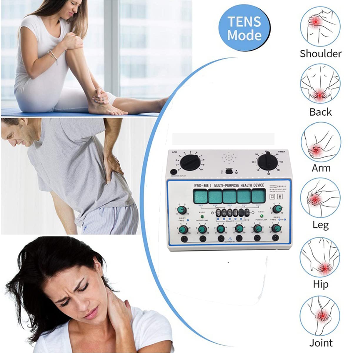 Elektryczny stymulator akupunktury, wyjście 6-kanałowe, urządzenie do masażu, zestaw do pielęgnacji maszyn, cyfrowy stymulator elektroterapii
