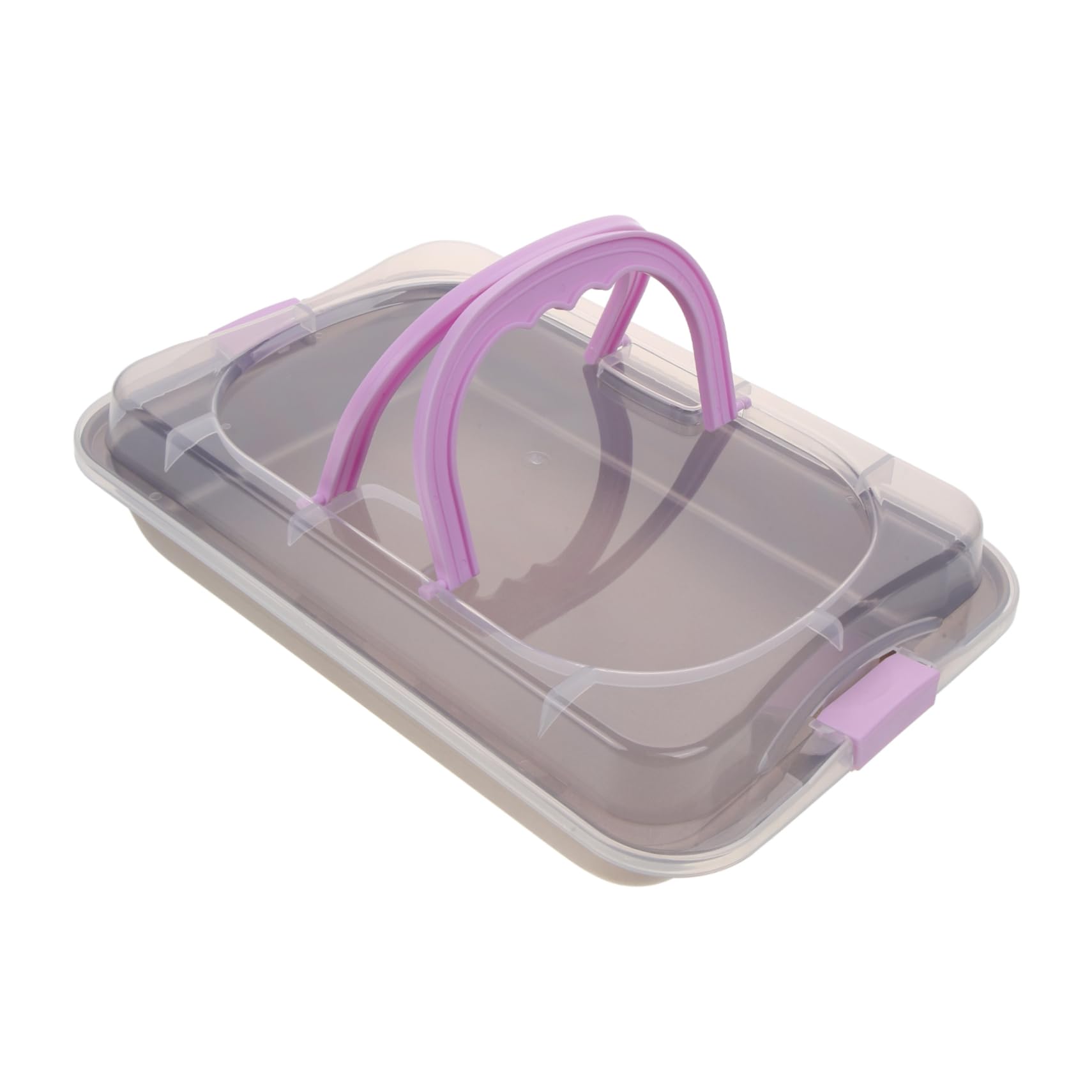 STOBAZA Oven Baking Pan Rectangle Cake Baking Pan Cookie Tray Roll Tin Non-stick Easy to Clean with Handle Lid Suitable for Daily Use