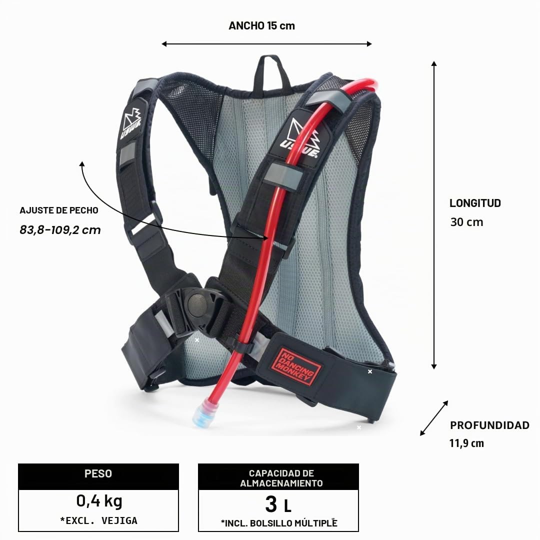 USWE Outlander - Mochila de hidratación con Bolsa de Agua, Mochila de hidratación para Ciclismo, MTB, Trail Running y más