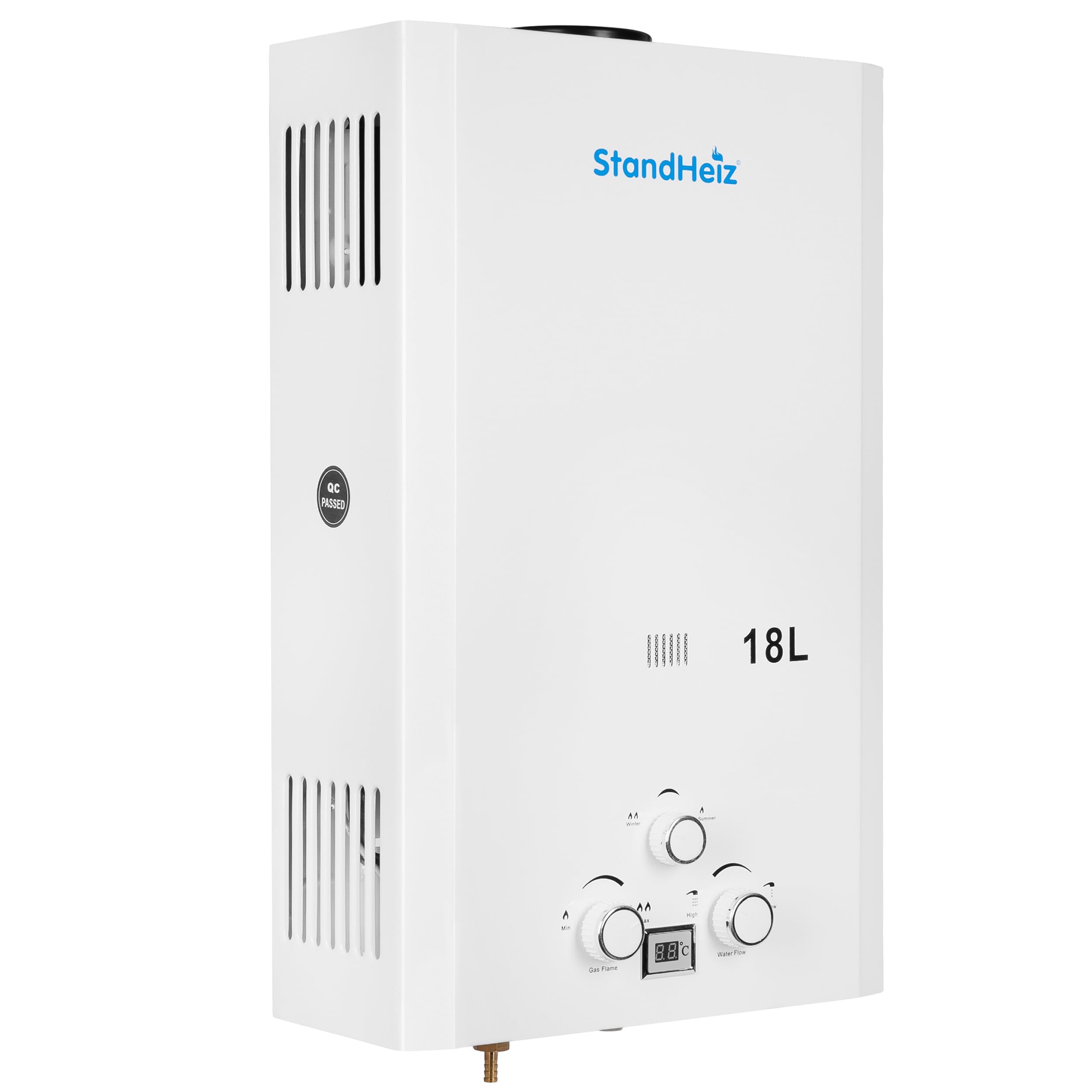 Scaldabagno A Gas StandHeiz 6L 12KW - Istantaneo, Per Camper, Casa, Alimentazione GPL, Bianco - Foto 7