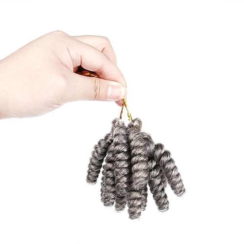 Miniatura 2 de BECUS 2 paquetes de extensiones de cabello sintético rizado Saniya corto negro de 10 pulgadas para mujeres negras, trenzas de ganchillo con volumen