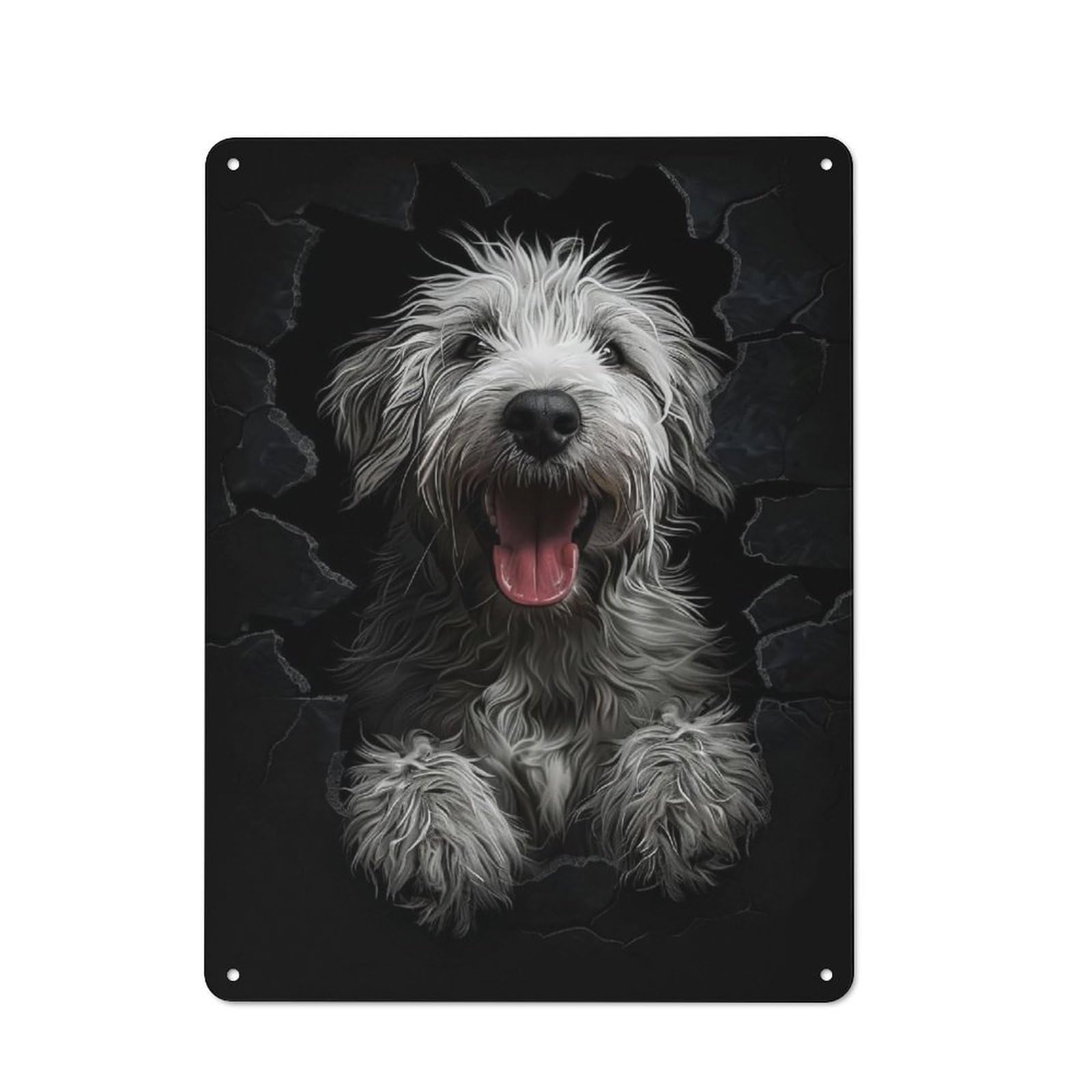Junmoney Pyrenean Shepherd Vintage Printed Metal Sign 40X30cm For Workshop Wall, A Decorative Gift For A Newly Furnished Workshop