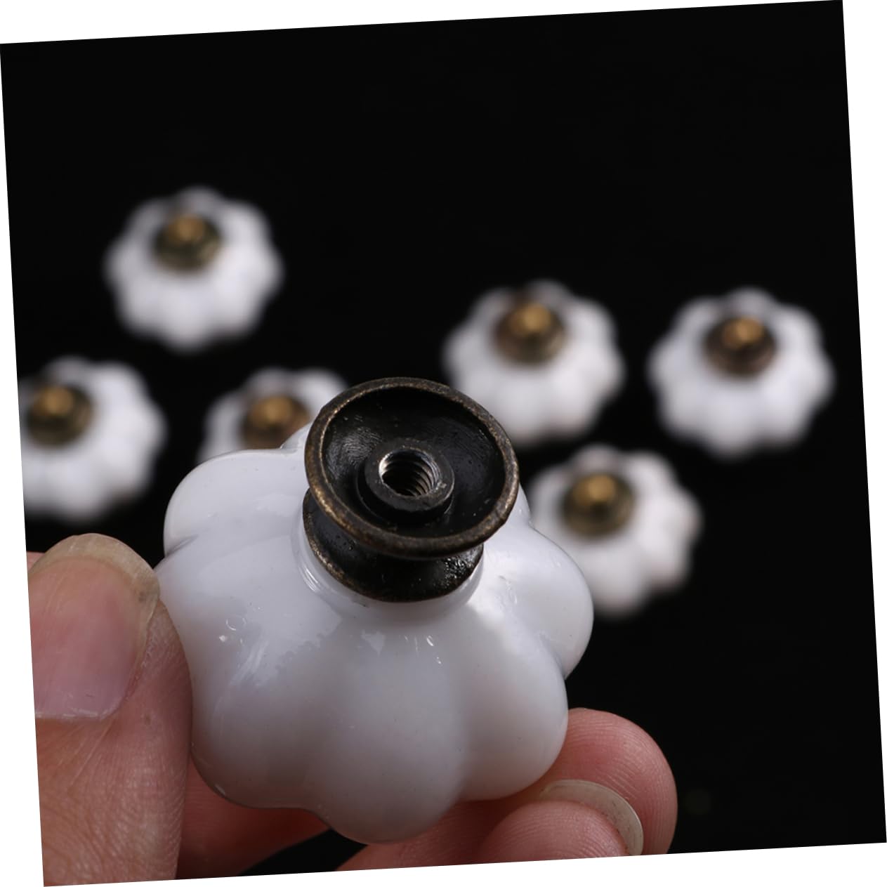 Yardenfun Pumpkin Knobs Round Door Knobs 10 Pack Handles for Night Table Cabinet Drawer Bin Wardrobe Door