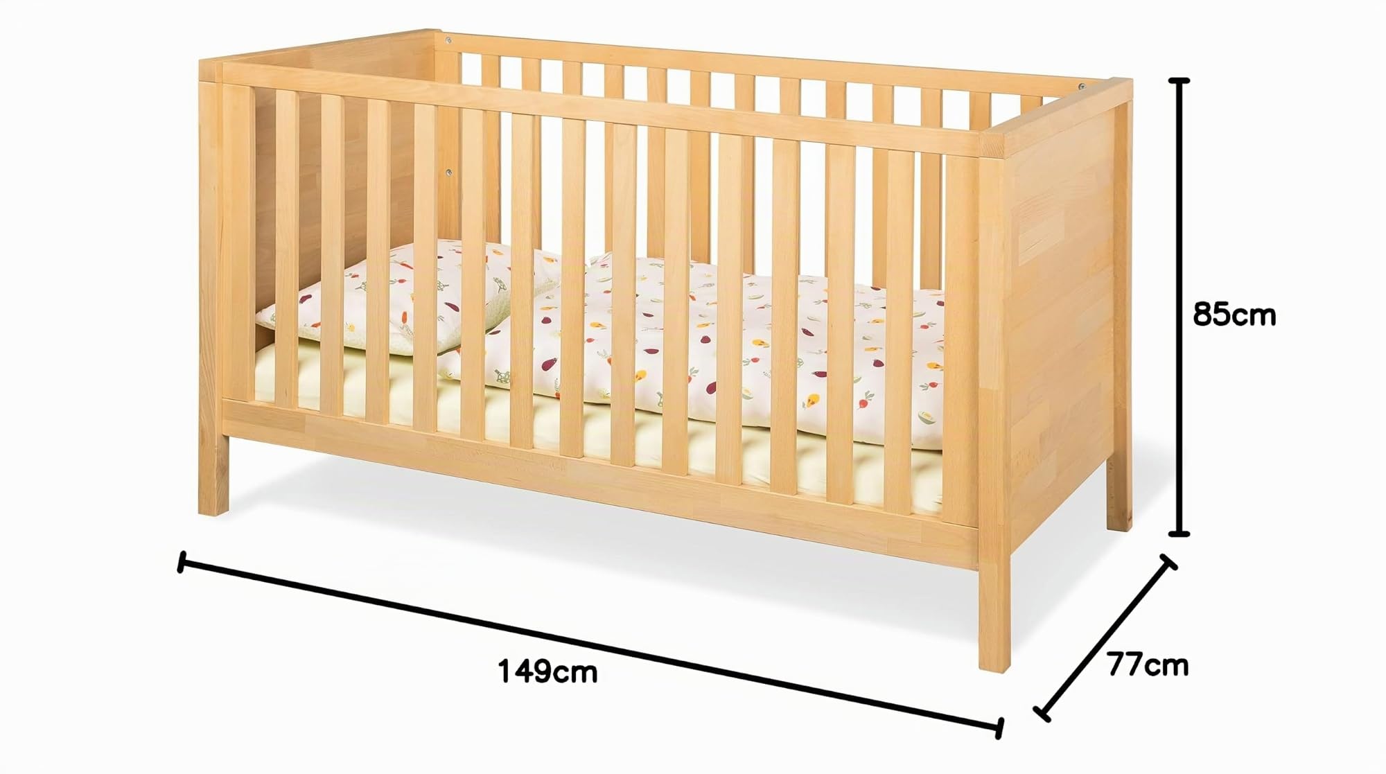 PINOLINO Lit bébé évolutif Enno Naturel 140x70