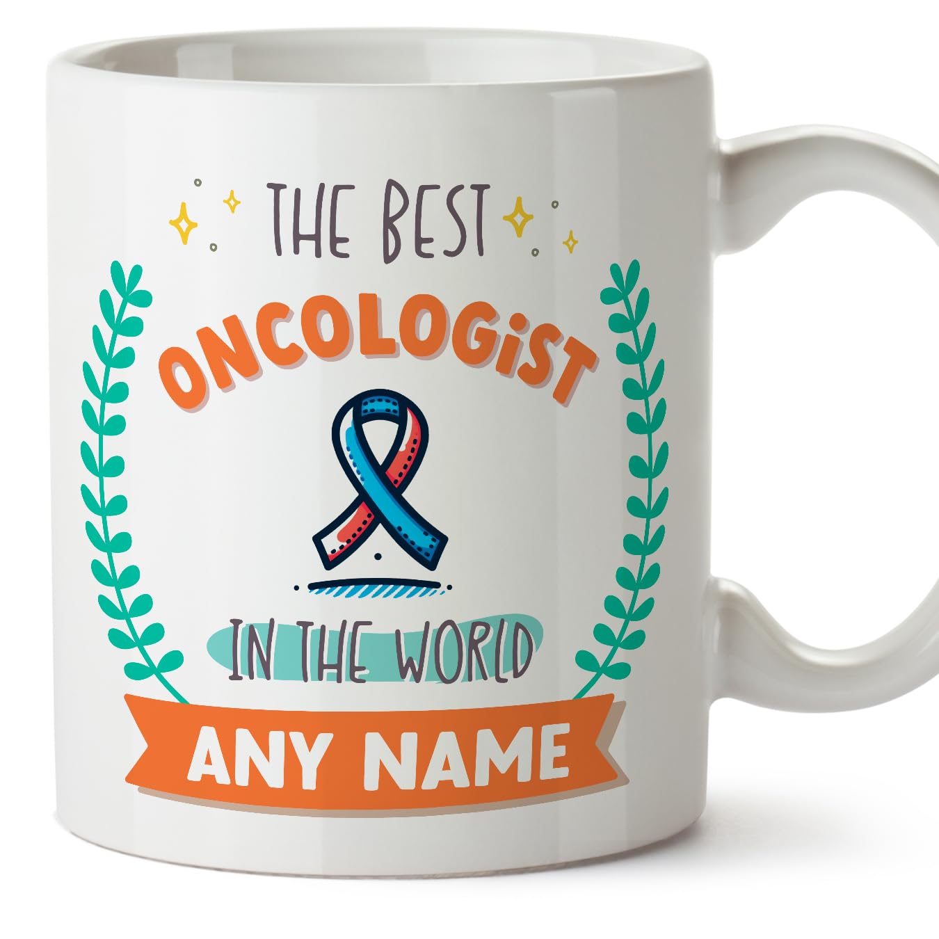 MUGFFINS Oncologist Mug - in English - World's Best - with Doodle - Funny Gift for Colleagues - Ceramic 11oz Mug