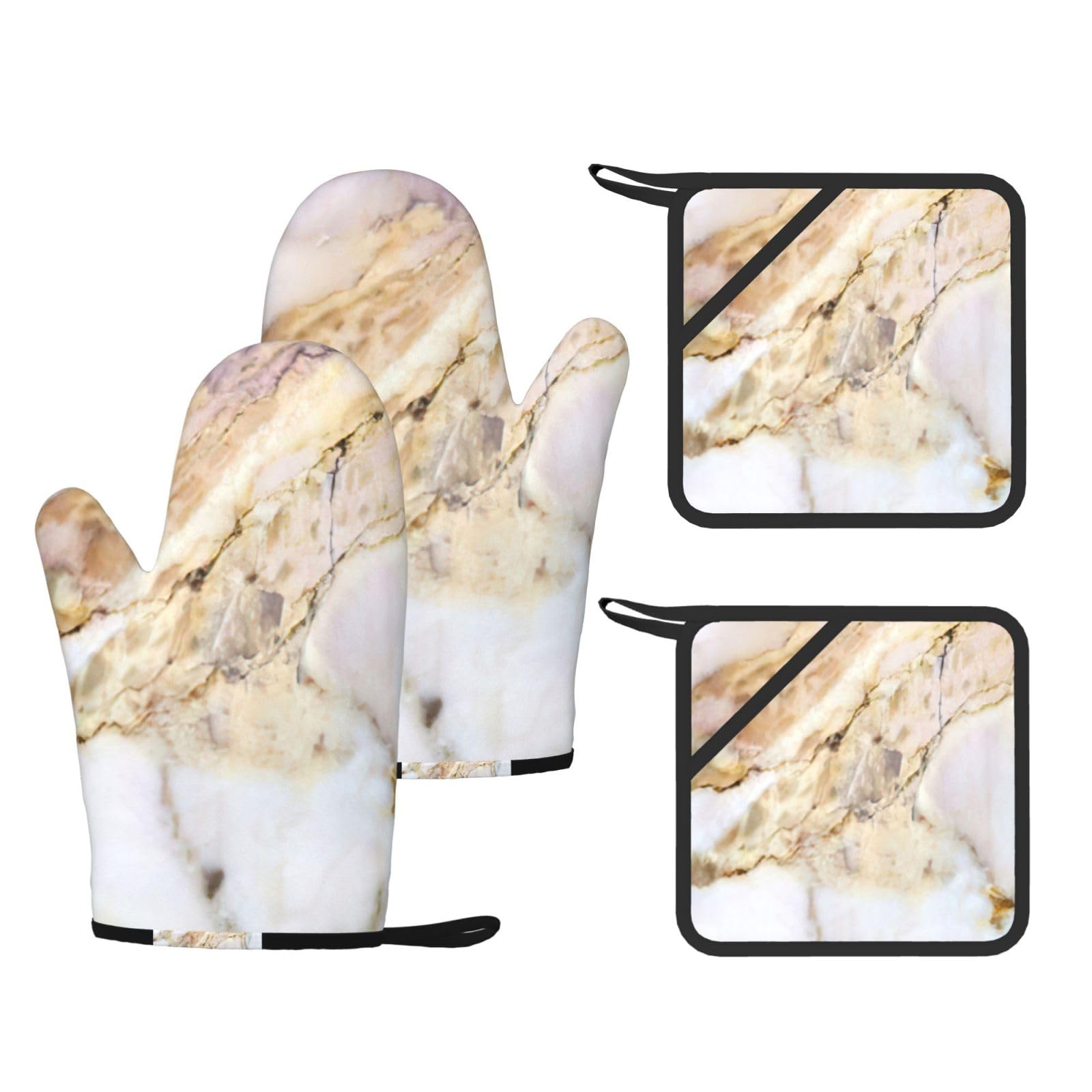 Ensemble gants de cuisine marbrés pour cuisiner au four en sécurité