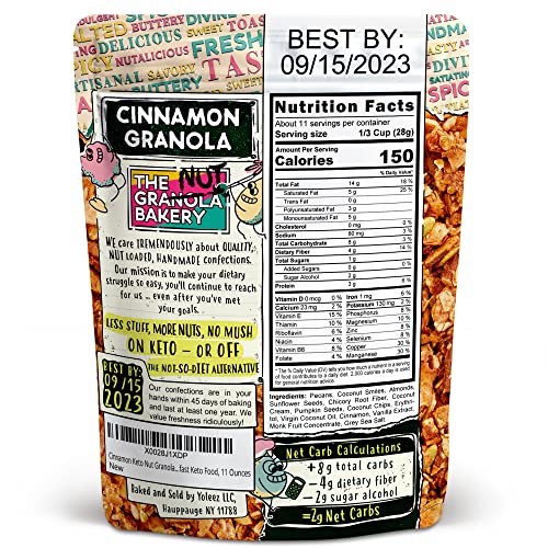 The Granola Bakery Cinnamon Keto Granola Cereal | 2G Net Carb | Low Carb Snack, 11 Ounces #TOP1