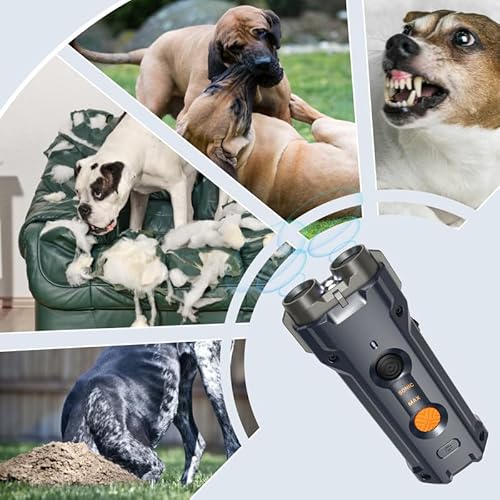 Anti Bell Gerät für Hunde, Antibell Ultraschall Gerät mit Stroboskop Taschenlampe Hundebell Kontrollgeräte Tragbar Stopp Hundebell Wiederaufladbares Anti Bellen Gerät für Kleine Mittel Große Hunde