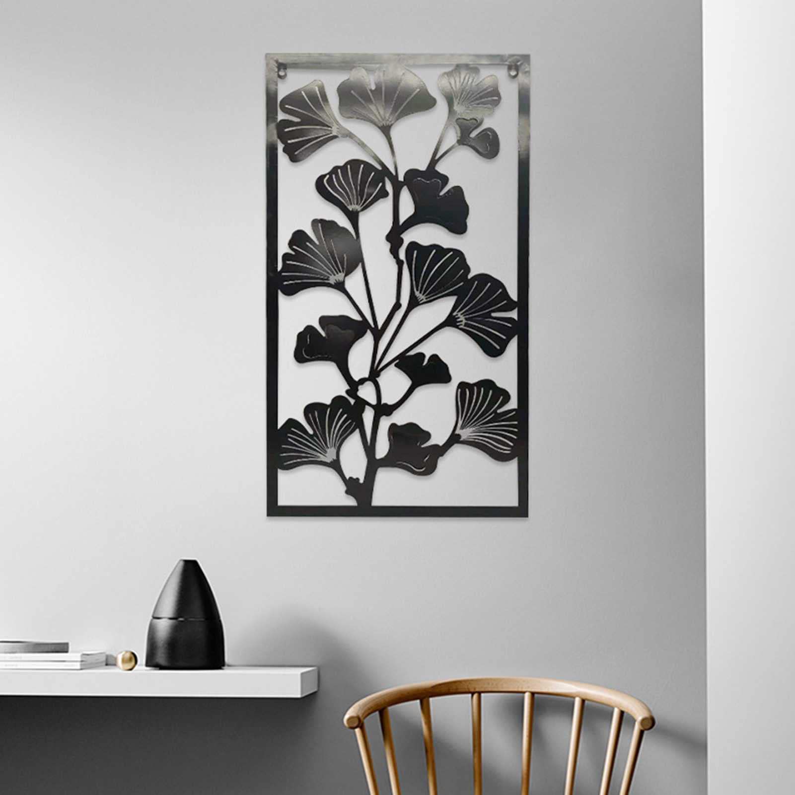 Kwiat Metalowy Wall Art Decor Iron Wall Wiszące Minimalistyczny Wystrój Domu Eleganckie Dekoracje Rzeźba Ścienne Dekoracje Dla Domu Salon Office Kryty Outdoor 30.1x 15.74 W