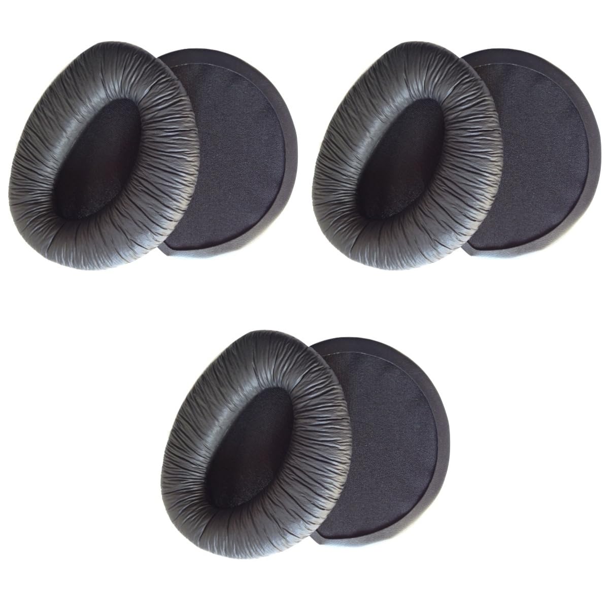 OSALADI 3pièces Coussinets De Remplacement PU pour Écouteurs Confort Optimal Couleur Noire Améliore Les Basses