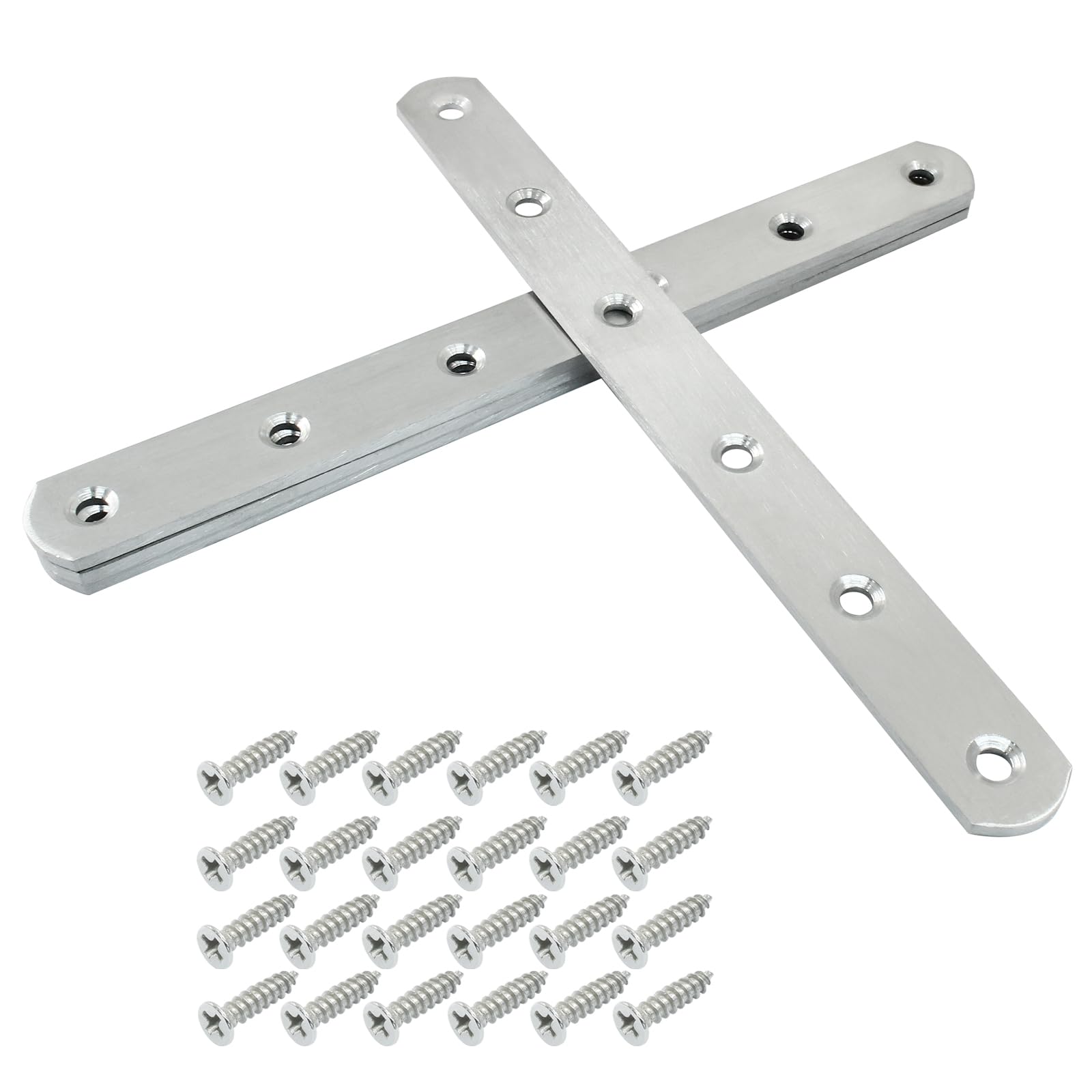 4 Pack 8 Inch Stainless Steel Flat Plate Straight Bracket