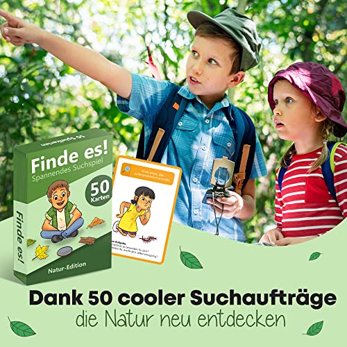 GLÜCKSWOLKE - Finde es I Draußen die Natur neu entdecken I Outdoor Schatzsuche für Kinder I Entdecker Spielzeug & Kinderspiel I Spiele ab 4, 5, 6, 7, 8 Jahre I Geschenk für Mädchen und Junge