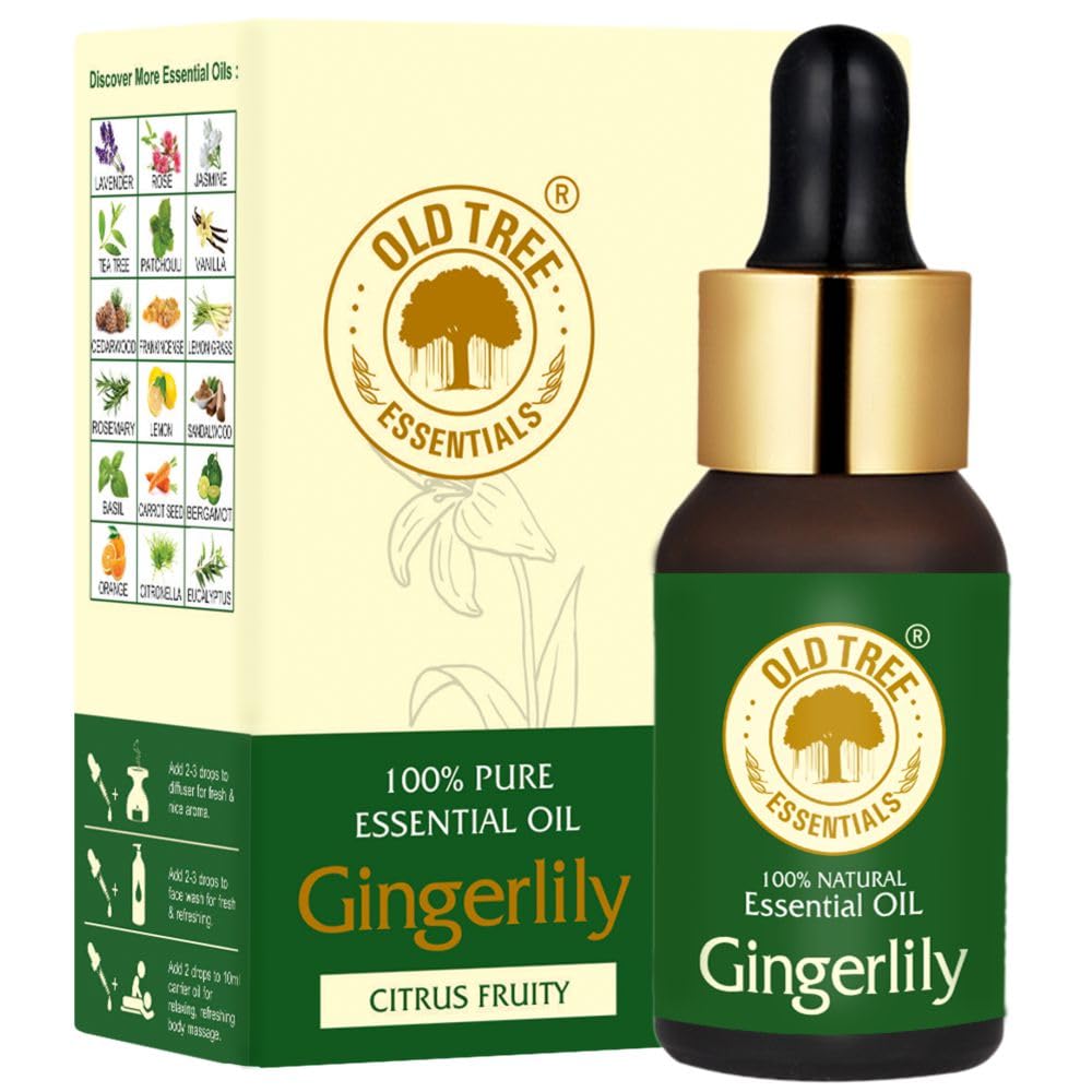 Old Tree Ginger Lily Essential Oil for Skin, Hair and Acne Care, 15ml
