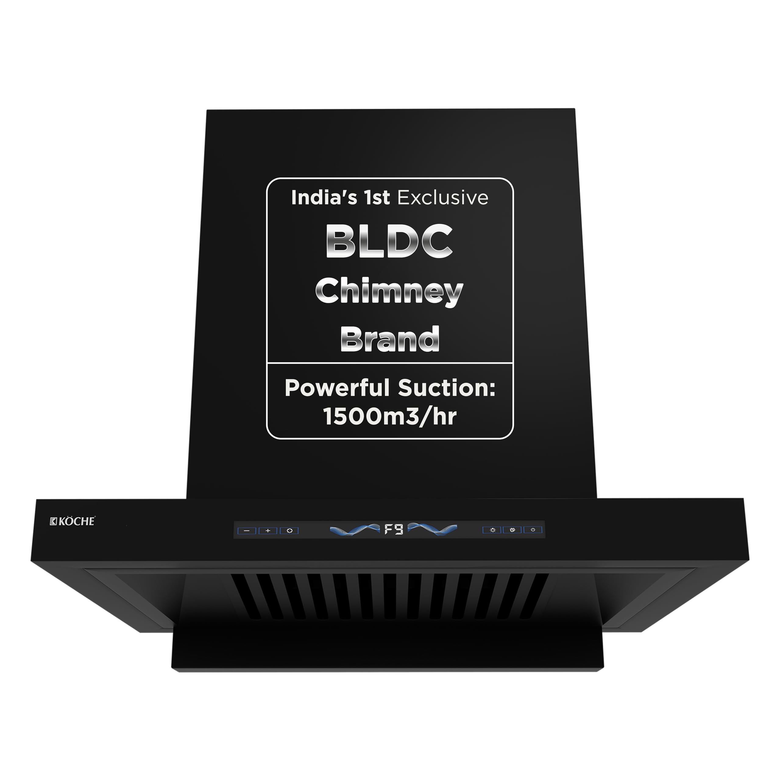 KOCHE STARK 60 BLDC Chimney for Kitchen 60cm | 1500 m³/hr Powerful Suction | Gesture & Touch Control | Auto Clean Filterless | 9+1 Turbo Speeds | Low Noise | 12 Years Warranty