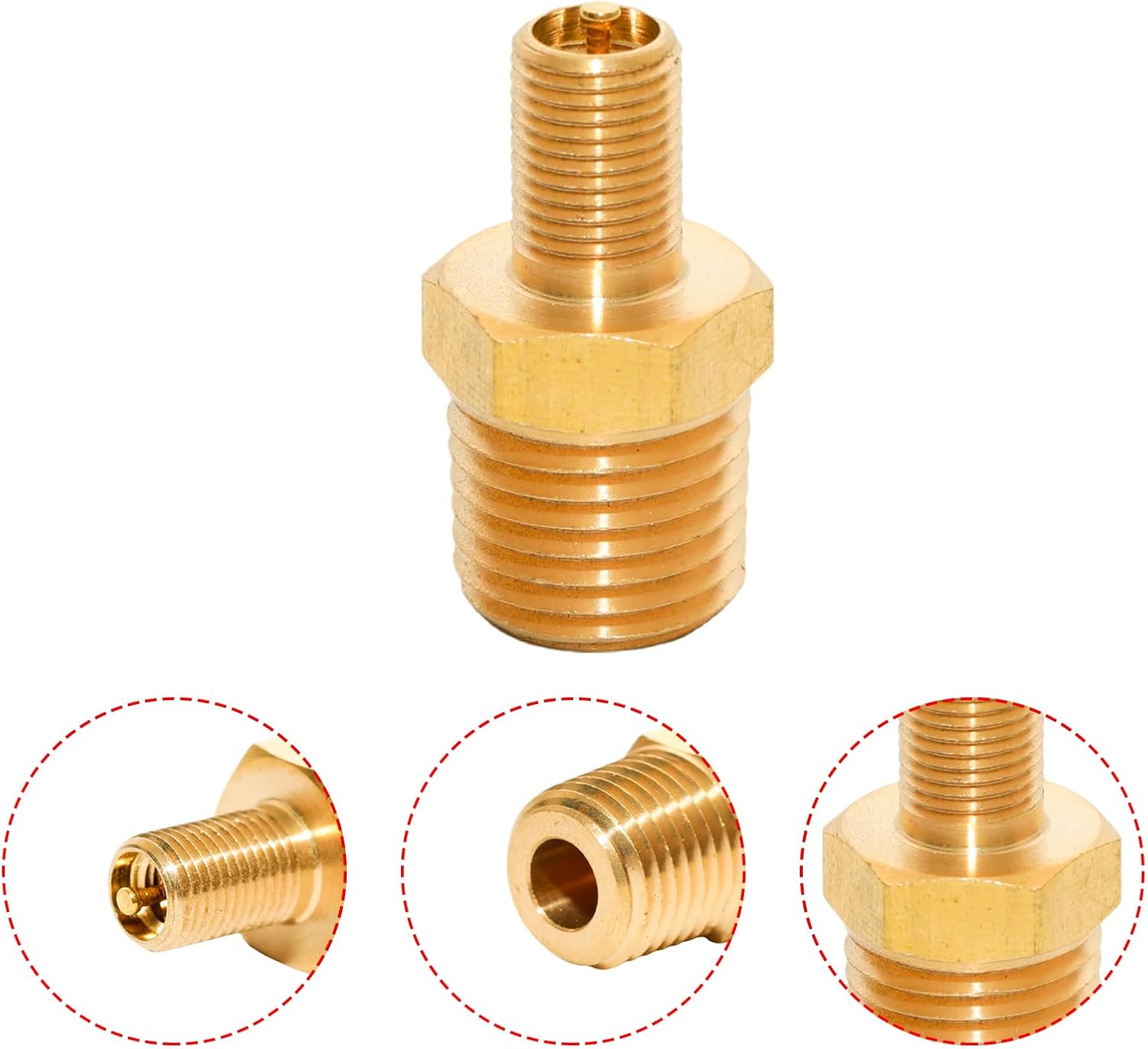 Lilaly Schrader Valve, Air Valve, Schrader Valves, Air Tank Valve, Schrader Valve Core with 1/4''NPT Male Threads for Air Compressor Tanks (5 Pcs)