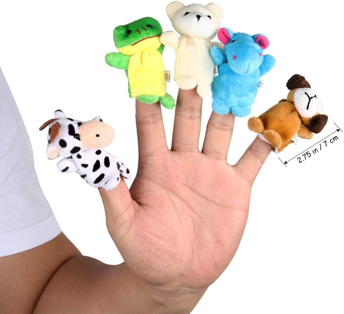 JAPSI Animal Finger Puppet for Kids | Hand Puppet Soft Toys for Kids | Soft Toy Assortment for Kids | Perfect for Imaginative Play and Early Learning | Different Animal Set of 5 Multicolor - Image 4 thumbnail