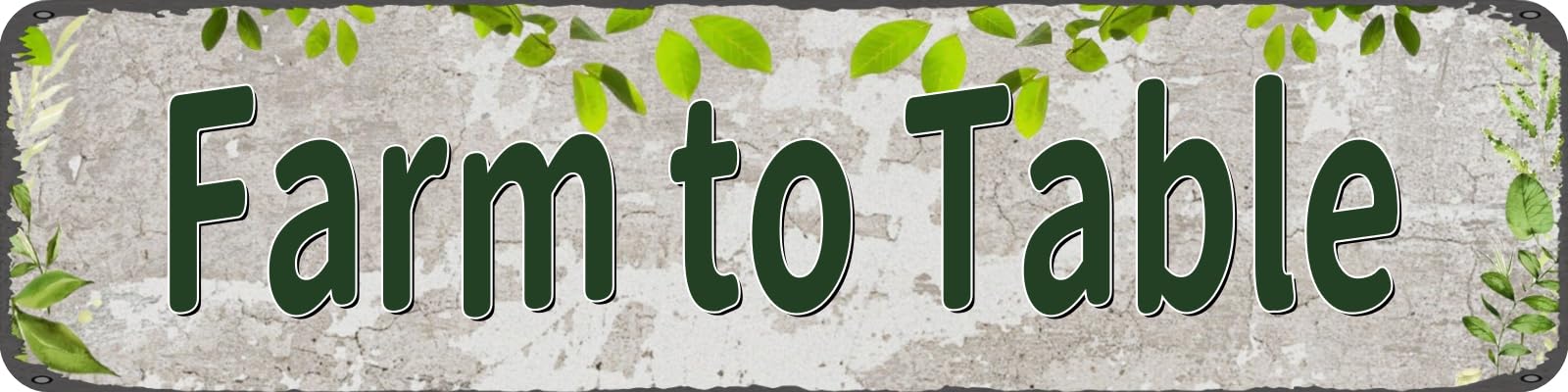 Vintage Metal Sign Farm to Table Aluminum Sign Tin Sign Retro Wall Decor for Home, Office, Bar, Kitchen, Garage 16x4 inch