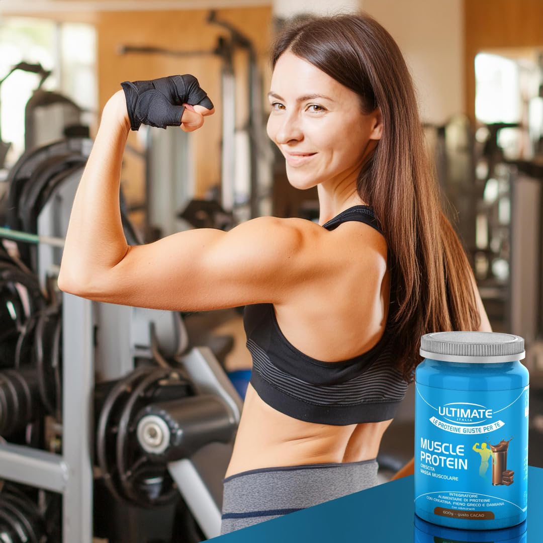 Ultimate Italia - Muscle protein cacao 600g - proteine per la crescita della massa muscolare