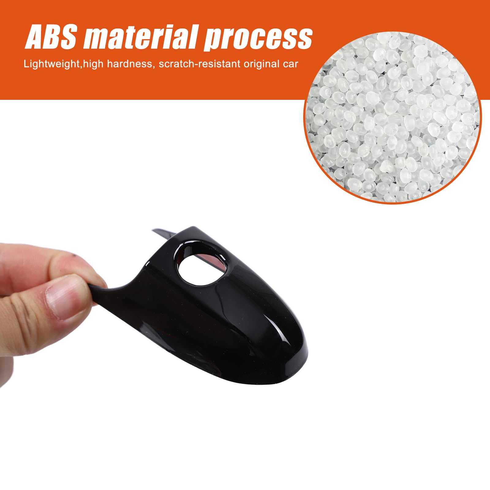 Copertura per Maniglia Esterna dell'auto, Adatta per F@iat 500 2007 – 2024, Adesivo Esterno in Carbonio ABS, Accessorio Esterno per Auto, Adatto per F@iat 500 (Pianoforte Nero)