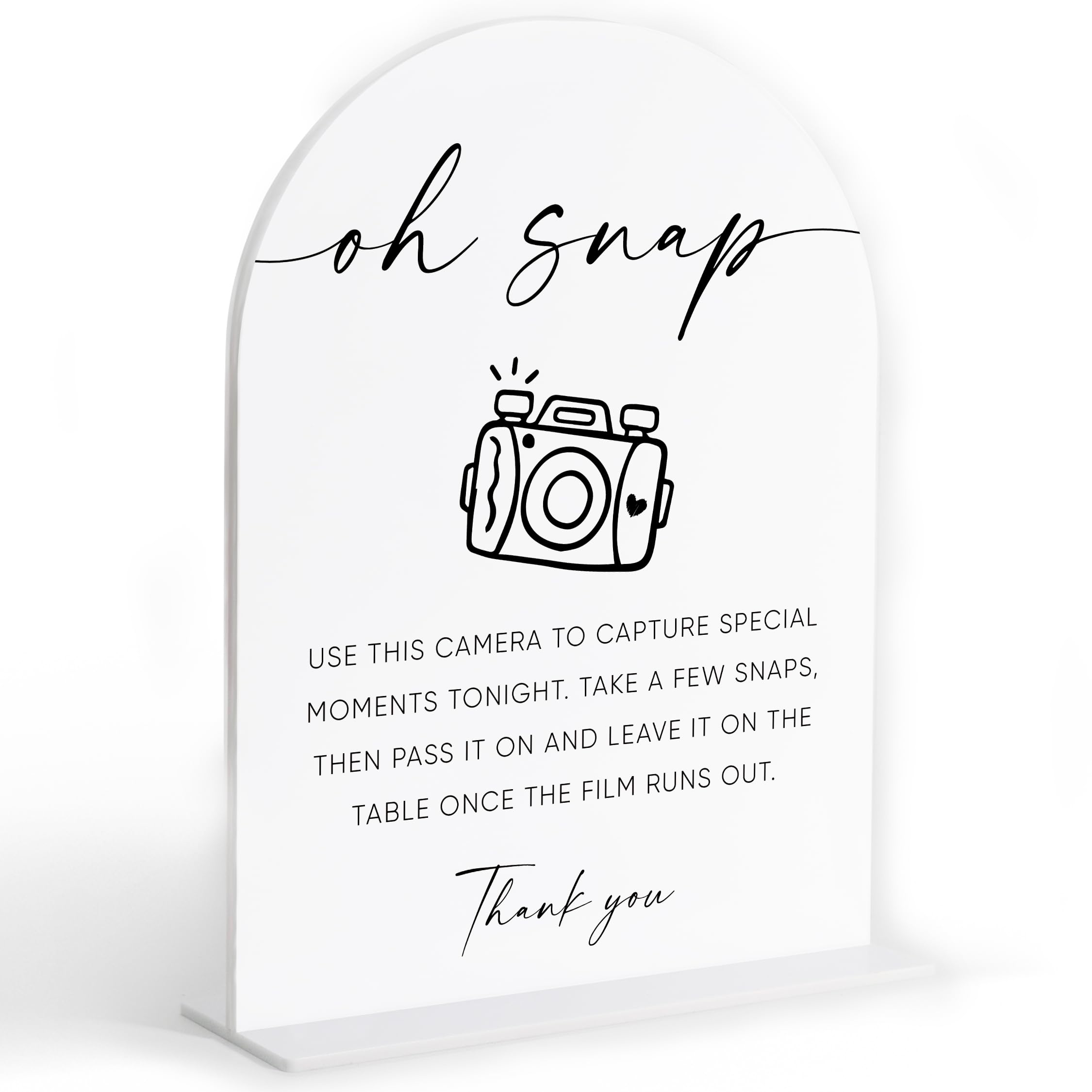 Disposable Cameras for Weddings Sign, White Arch Acrylic Sign, Wedding Reception Decorations, Bridal Shower Decor, Engagement Party Decor, Centerpiece Table Decorations Party for Bride and Groom-23 โ image 1
