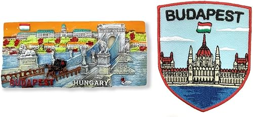 A-ONE Széchenyi Chain Bridge Hungría 3D City Nevera imán 1PC+Parlamento de Budapest paños bordado parche 1 unidad, calcomanía para nevera, parche de