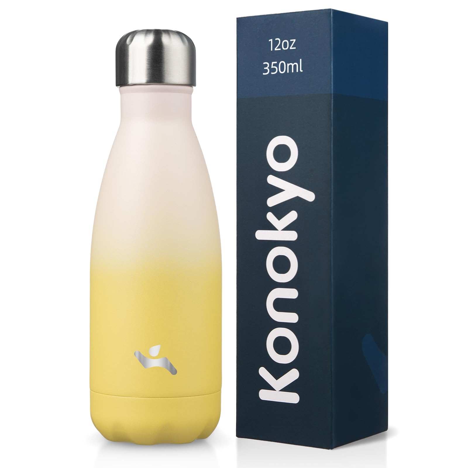Konokyo 12 oz Insulated Stainless Steel Water Bottle, Lemon