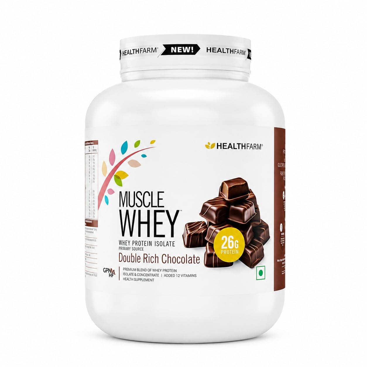 HEALTHFARM Muscle Whey Protein, Lab Tested For Purity, Zero Banned Substance (Double Rich Chocolate, 2Kg)-image-45