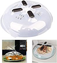 غطاء طعام مغناطيسي مضاد لرذاذ الطعام من نيرالاسا يستخدم في الميكروويف ومزود بفتحات بخار وغطاء مقاوم للحرارة أبيض