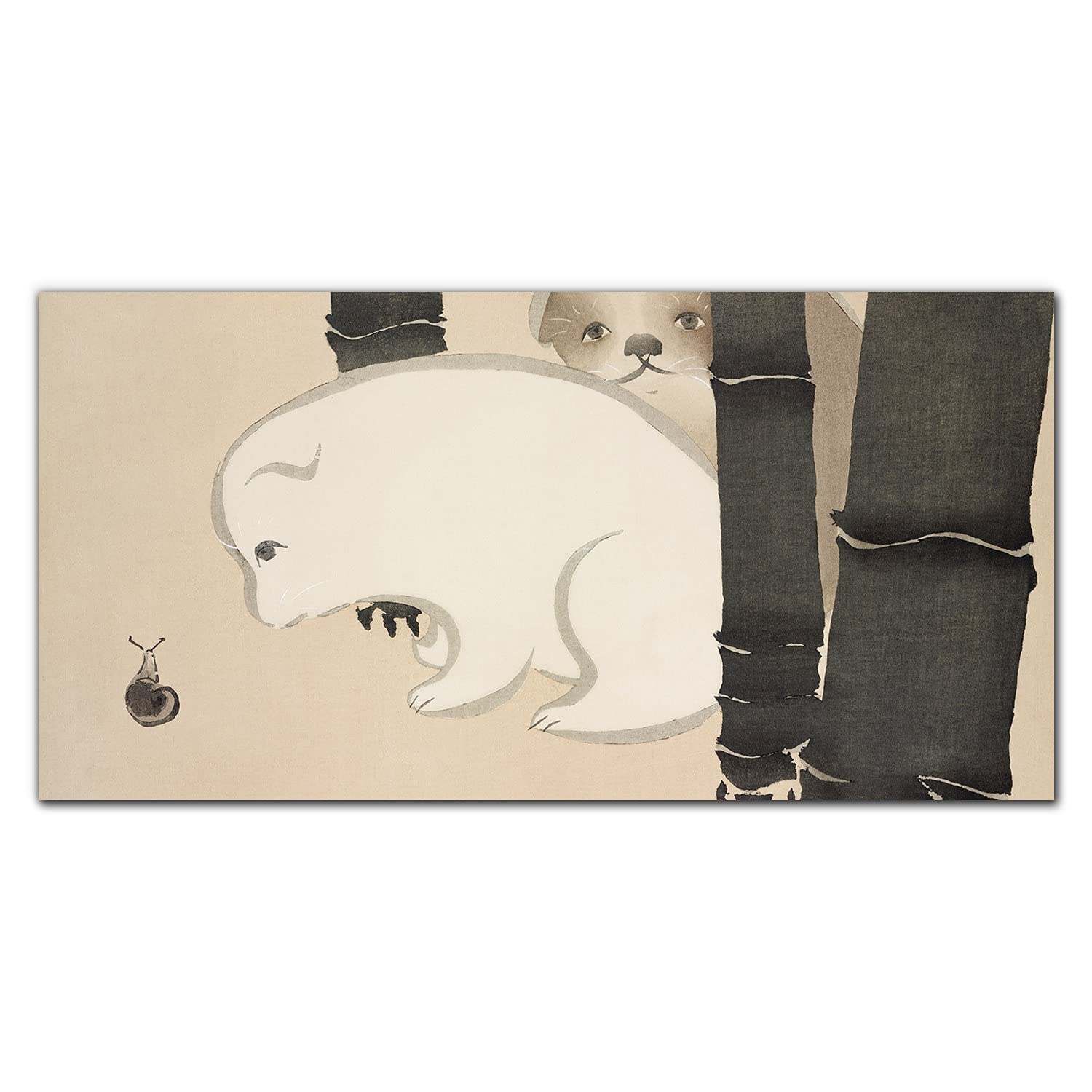 Crédence de cuisine animaux asiatiques 100x50cm en verre trempé adhésif pour protection murale