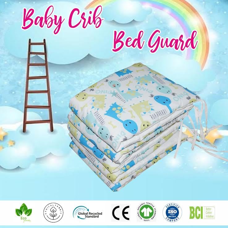 Oscar Home Cot Bed Rail Four Sided Protection 360 CM Cushioned for All Types of Baby Cot Bed (Esquire) - Image 4 thumbnail
