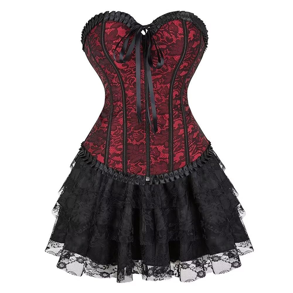 Amazon.com: Jutrisujo Corset Dress Bustier Overbust Women
