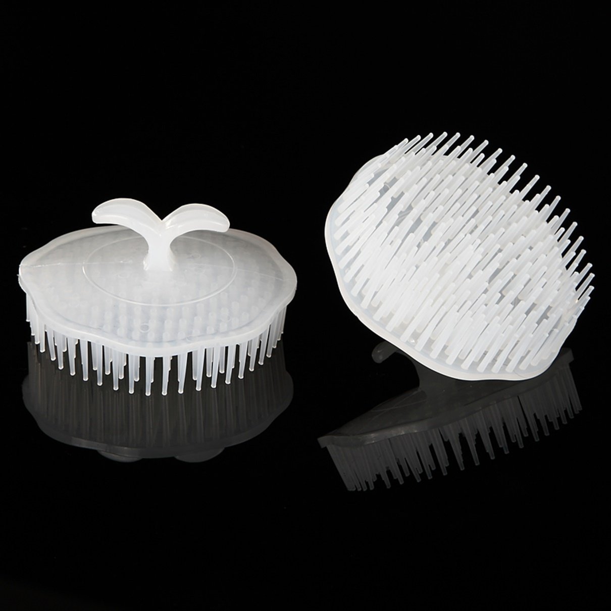 1 Sets (2Pcs/Set) Combs Hair Brush Salon Styling Tools Scalp Massage Comb Shampoo Washing Hairbrush Hairdressing Cleaning Pocket Long Round Handle Holder Dainty Popular Beard Natural Girl Travel Kit